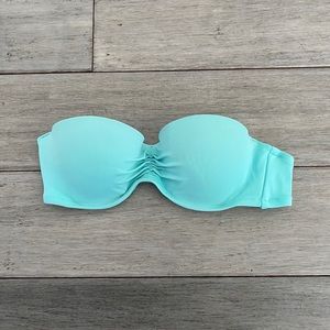 Turquoise Push up Bandeau Bikini Top